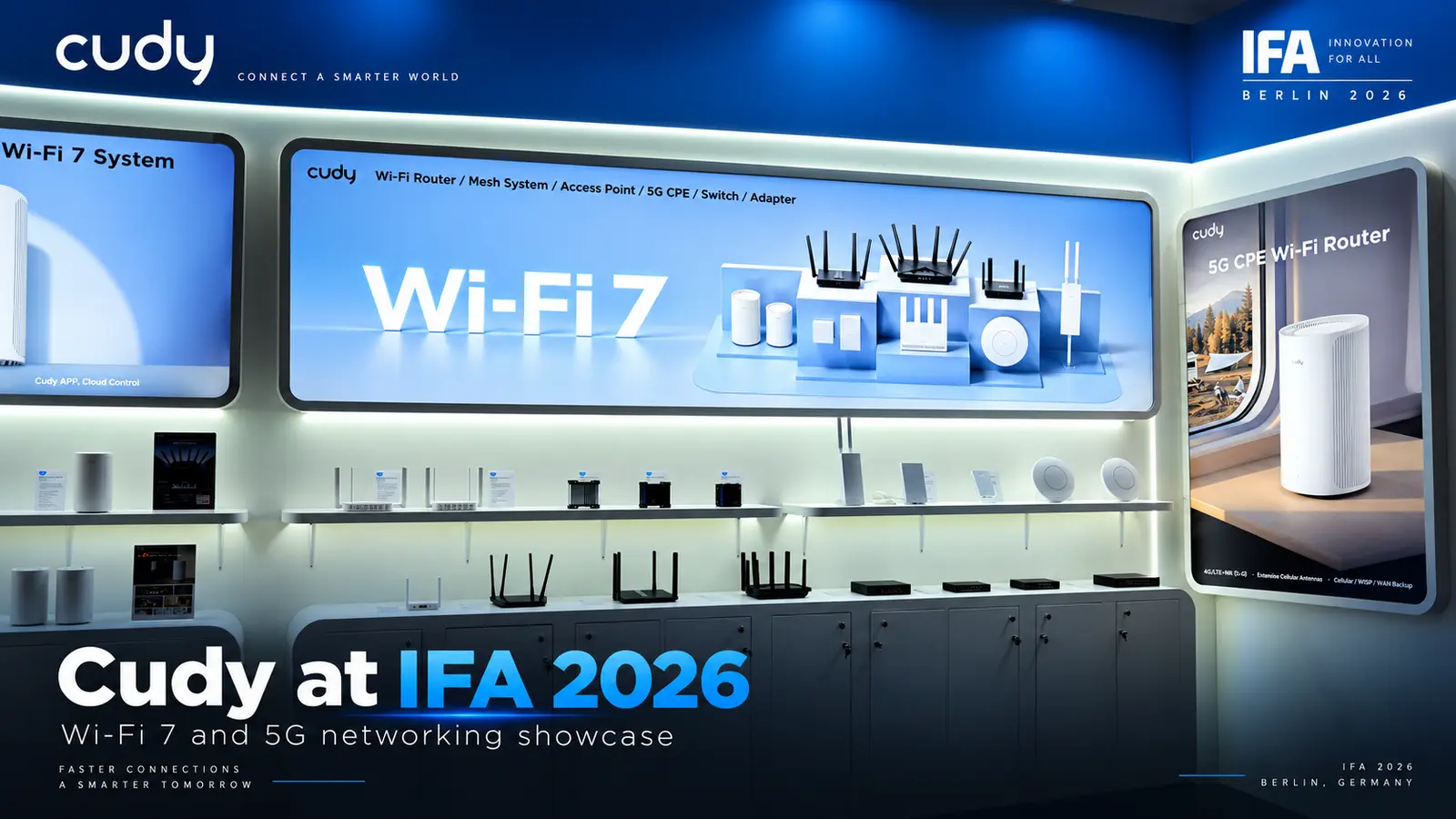 Cudy på IFA 2026: 5G-industrirouter och Wi-Fi 7 för proffs